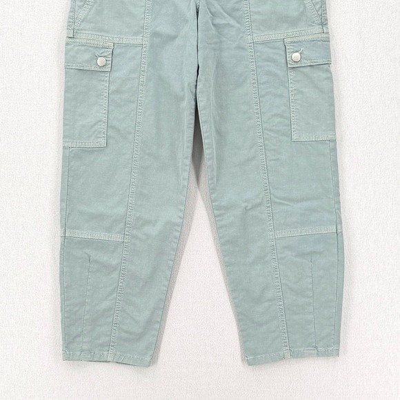 ANTHROPOLOGIE Carson Barrel Leg Utility Pants Womens 4 Sage Green High Rise - Picture 7 of 16